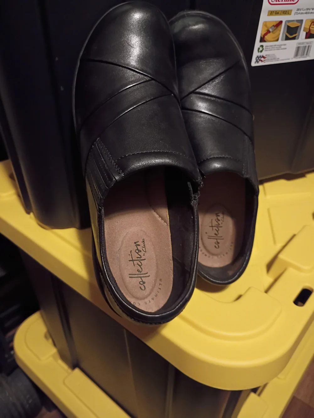 Clarks Black Women’s Wedge Slip-On Shoes